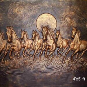 7 Horse Fibre Wall Mural Size - 4ft x 5ft