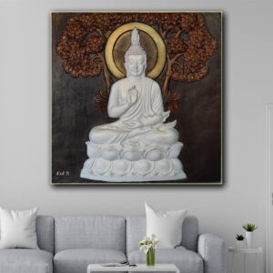 Budha Fibre Wall Mural Size - 4ft x 4ft