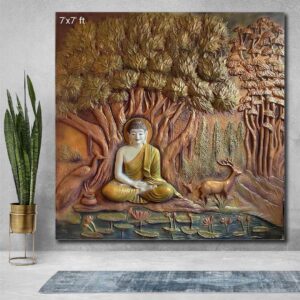 Budha fibre wall mural Size-7ft x 7ft | 4ft x 4ft