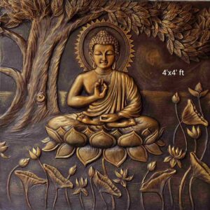 Budha Fibre Wall Mural Tree Design Size - 4ft x 4ft