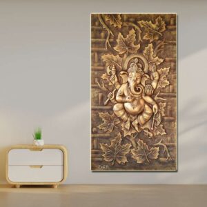 Ganesh Fibre Wall Mural Leaf Design - Size 7ft x 4ft