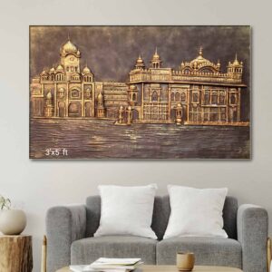 Golden Temple Fibre Wall Mural Size-3ft x 5ft