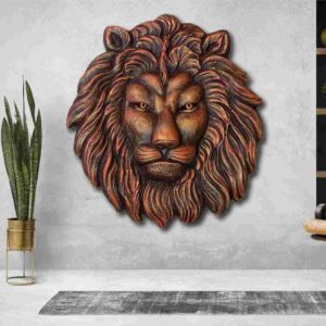 Lion Face Fibre Wall Mural Size - 21" inch x 21" inch