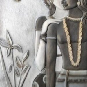 Radha Krishna Half & Half Design Size - 7'ft x 3.6'ft
