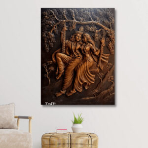 Radha Krishna Fibre Wall Mural Size - 4ft x 3ft