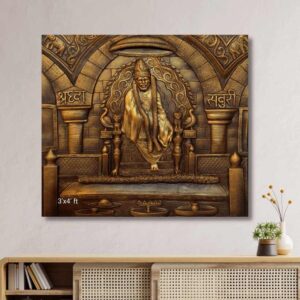 Sai Baba Fibre Wall Mural Size - 3ft x 4ft