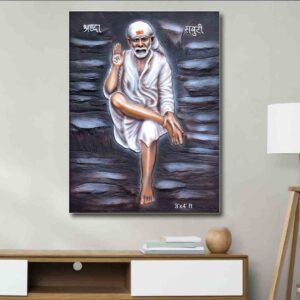Sai Baba Fibre wall Mural Size - 4ft x 3ft