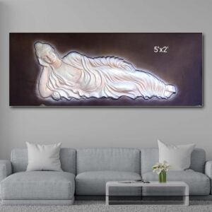 Fibre Wall Mural Sleeping Budha Size - 3ft x 5ft