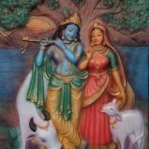 Radha Krishna Fibre Wall Mural 4ft x 3ft Multi Color